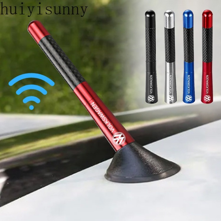 Hys 1pcs คาร์บอนไฟเบอร์วิทยุสําหรับ Air รถเสาอากาศ FM/AM สัญญาณ Enhanced Volkswagen Polo 4 5 6 7 Gol