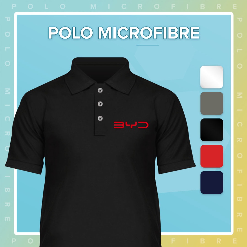 Baju BYD โลโก ้ แห ้ ง Fit ไมโครไฟเบอร ์ เสื ้ อโปโล Tshirt Casual Unisex เสื ้ อยืด Tee Top กีฬา Jersey Pakaian แฟชั ่ นชุด