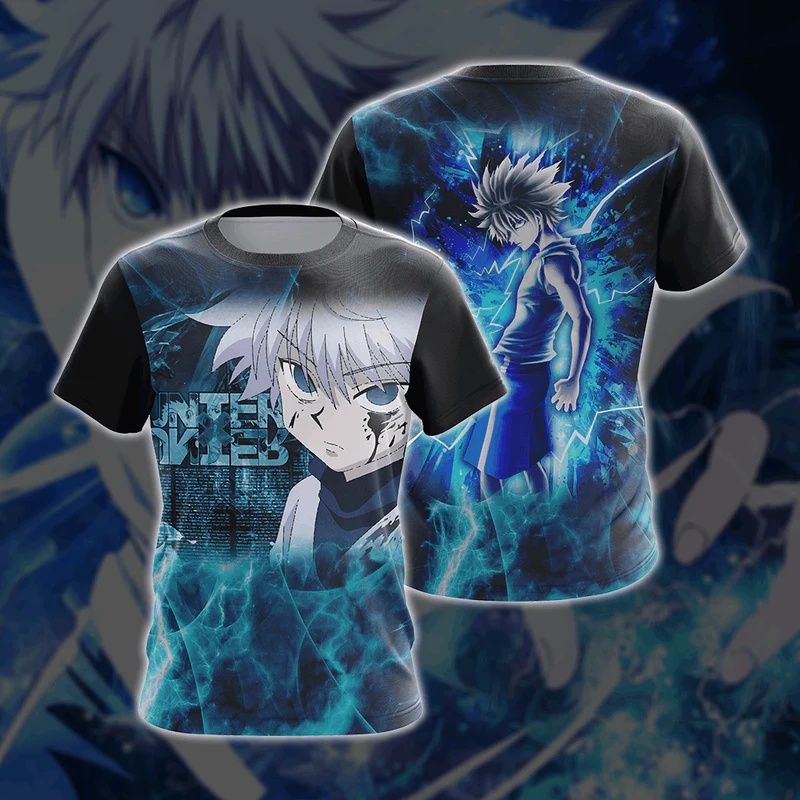 Hunter X Hunter เสื้อยืดอะนิเมะ Killua 3D พิมพ์ผู้ชายผู้หญิงแฟชั่นขนาดใหญ่แขนสั้นเสื้อยืด Harajuku เด็ก Tees Tops เสื้อผ้า