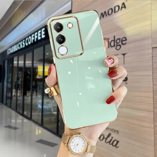 เคส Vivo V29E 5G V29 5G V27 5G V27E V25 V25E V23 5G V19 เคสโทรศัพท์มือถือ ขอบตรง แฟชั่น สําหรับ ZB