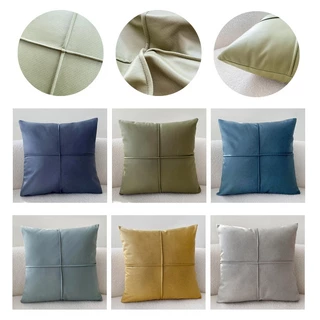 ปลอกหมอนอิง หนังเทียม ขนาด 45X45 ซม. กันน้ํา สีพื้น สไตล์นอร์ดิก สําหรับตกแต่งโซฟา ห้องนั่งเล่น