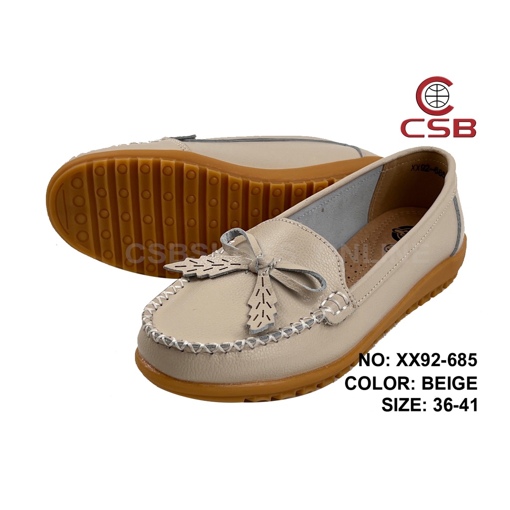 CSB รองเท้าหนังวัว XX92-685 แฟชั่นผู้หญิง ด้านหน้าประดับโบว์