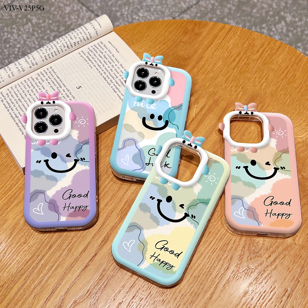VIVO V27 V27E V25 V25E Pro 5G เคสวีโว่ สำหรับ Case Shockproof Silicone Colorful Smile Alphabet Watercolor เคสโทรศัพท์ Little Monster Shockproof