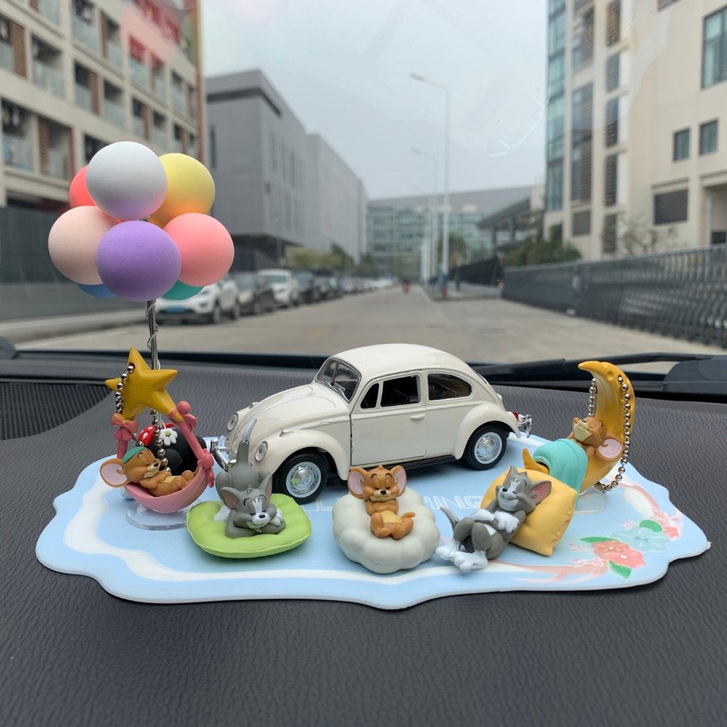 ฟิกเกอร์ตุ๊กตา Tom Cat and Mouse Jerry คอนโซลกลาง สําหรับตกแต่งรถยนต์
