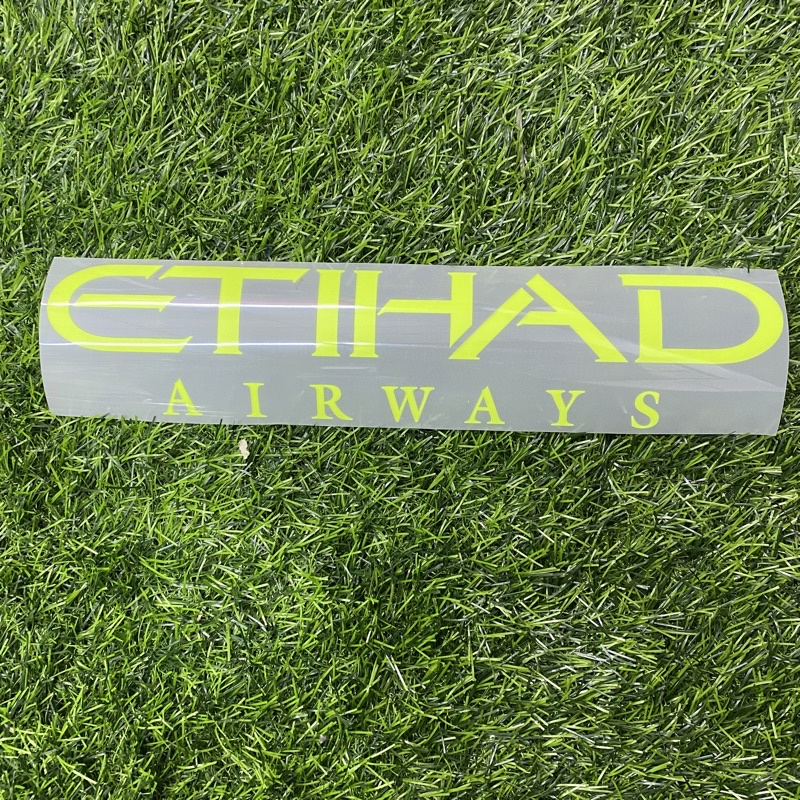Etihad airways สปอนเซอร์เรืองแสงสีเหลืองสําหรับเจอร์ซีย์