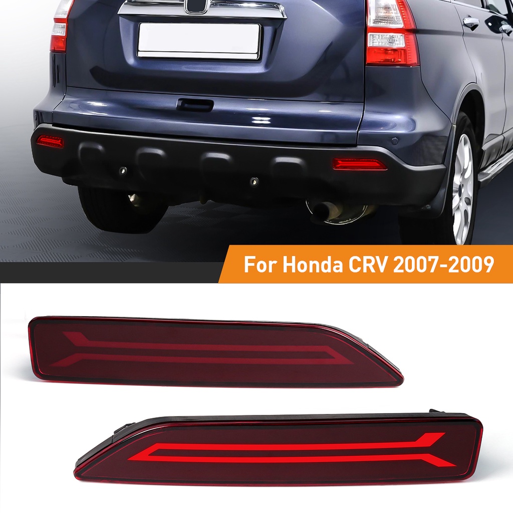 สําหรับ Honda CRV CR-V BRV 2007 2008 LED ด้านหลังกันชน Reflector ไฟ Auto เบรคคําเตือนแบบไดนามิกไฟเลี้ยวโคมไฟสีแดงรถ 12V