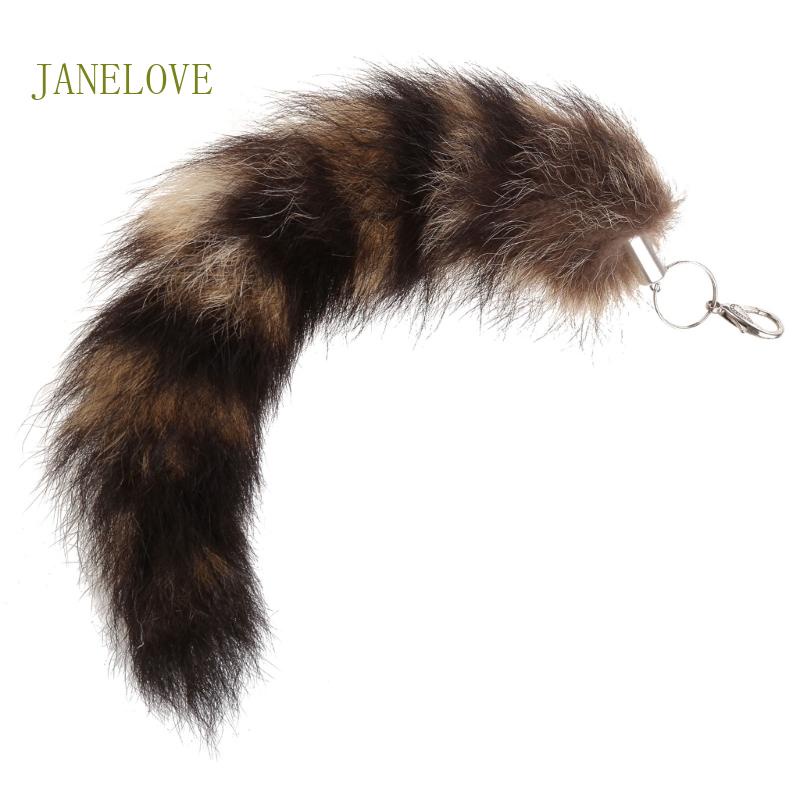 Jlove ใหม่ พวงกุญแจ จี้รูปหางแรคคูน สําหรับห้อยเสื้อโค้ท