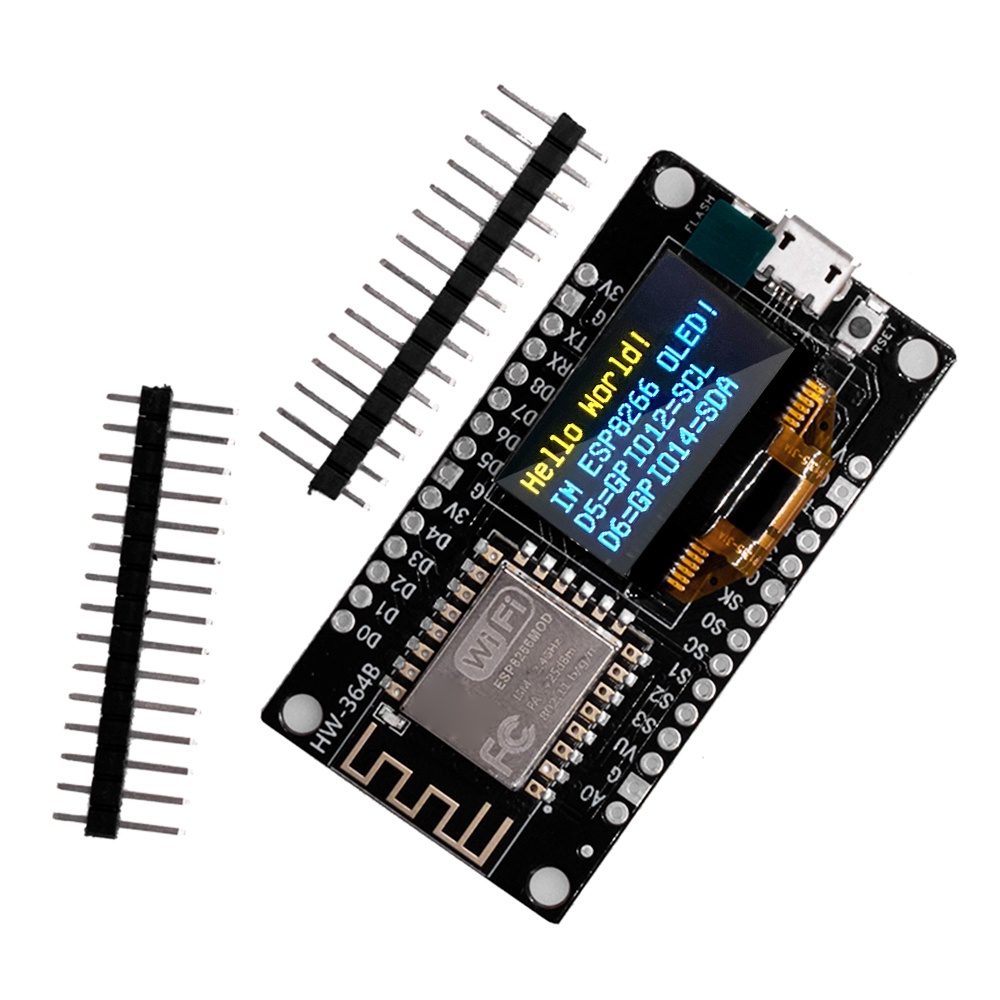 บอร์ดโมดูล ESP-12F Nodecu ESP8266 WIFI CH340C พร้อมหน้าจอ OLED 0.96