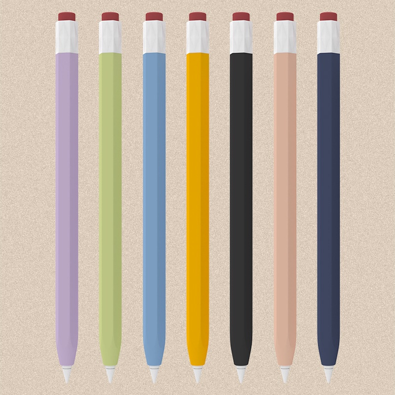 สําหรับ Apple Pencil 1 2 เคสป้องกัน ซิลิโคนนิ่ม สีสันสดใส