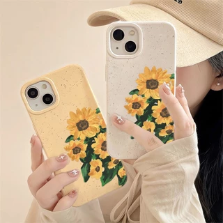 For iPhone 14 11 Pro Max 13 15 12 Pro Max 7 8 Plus XR X XS Max 15Plus SE ดอกทานตะวัน Case เคส เคสโทรศัพท์ เคสไอโฟน Cove