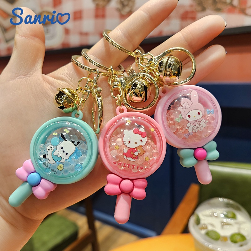 SANRIO พวงกุญแจ จี้ลูกปัดกระดิ่ง ลายการ์ตูน Cinnamoroll น่ารัก สร้างสรรค์ ขนาดเล็ก เหมาะกับของขวัญ สําหรับตกแต่งรถยนต์ กระเป๋า