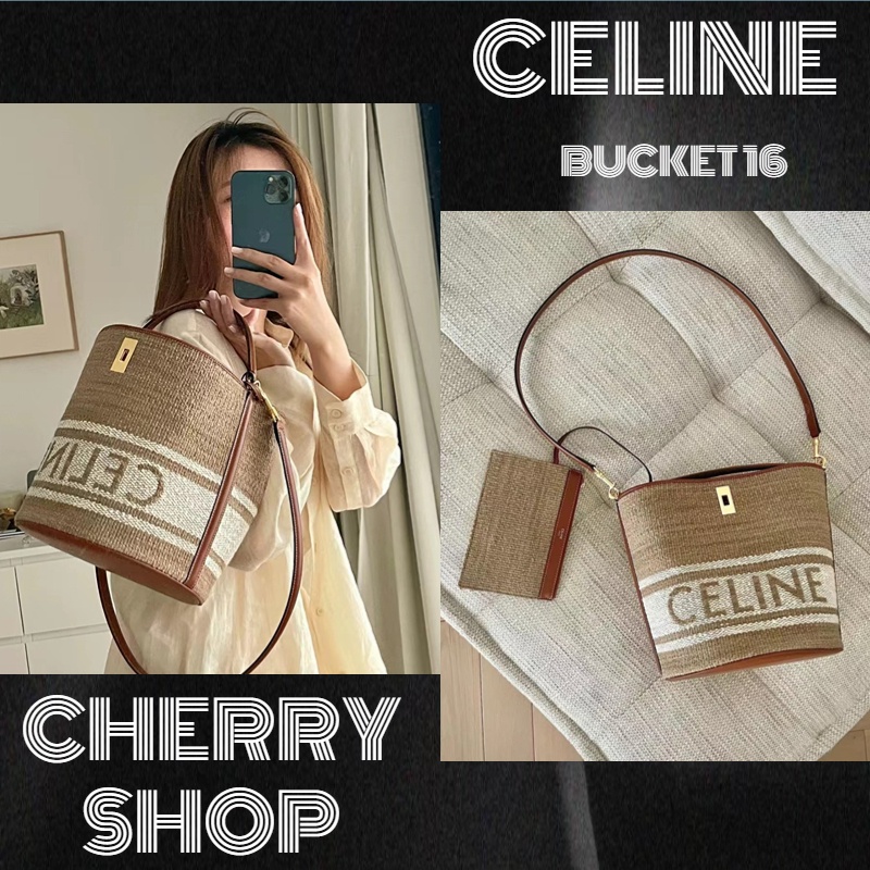 ซีลีน Celine BUCKET 16 BAG กระเป๋าถัง กระเป๋าถือสุภาพสตรี/ แบรนด์ใหม่และเป็นของแท้