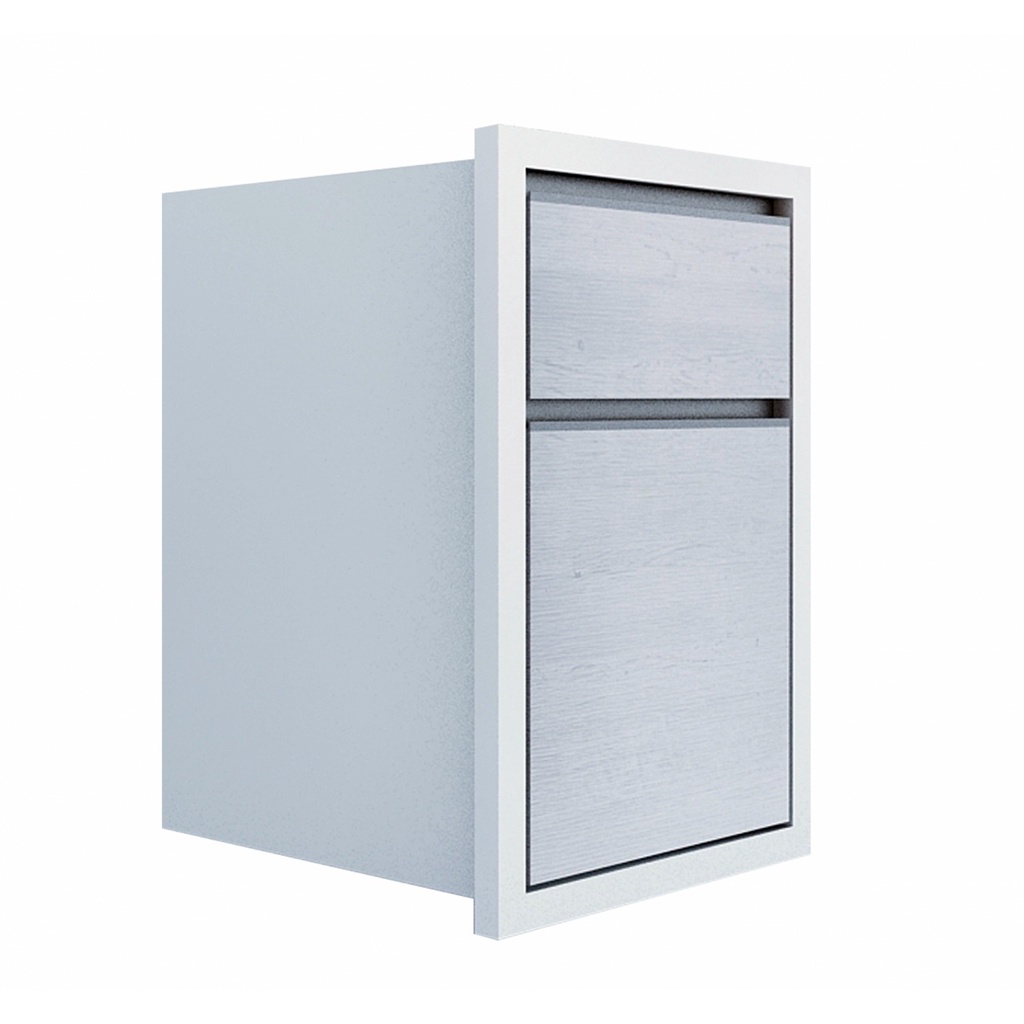 MJ ตู้ลิ้นชักบานทึกตรง  40x0x60 ซม. SAV-F604-W สีขาว