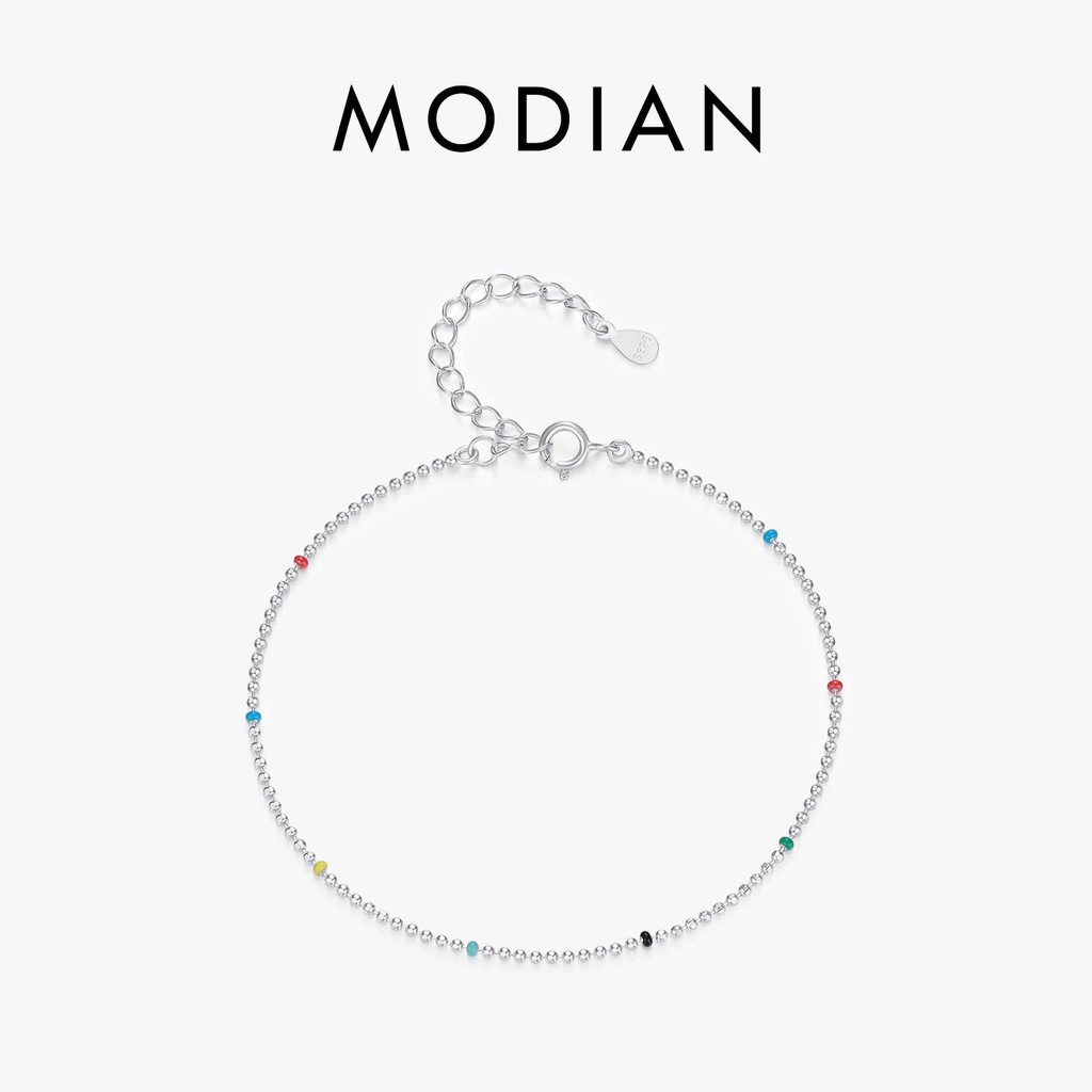 Modian สร้อยข้อมือเงินสเตอร์ลิง 925 แบบบาง ซ้อนกันได้ หลากสี เครื่องประดับ สําหรับผู้หญิง ปาร์ตี้