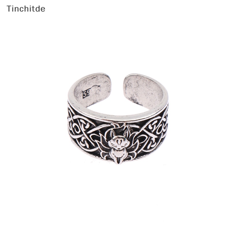 [Tinchitde] แหวนแฟชั่น รูปสุนัขจิ้งจอกเก้าหาง สามารถปรับได้ เครื่องประดับ ของขวัญ สําหรับผู้ชาย และผู้หญิง