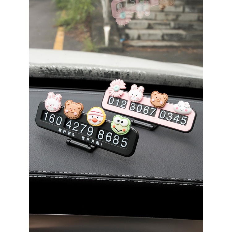 ใหม่ 2024! ป้ายหมายเลขโทรศัพท์ รูปกระต่ายน่ารัก DIY อุปกรณ์เสริม สําหรับตกแต่งภายในรถยนต์