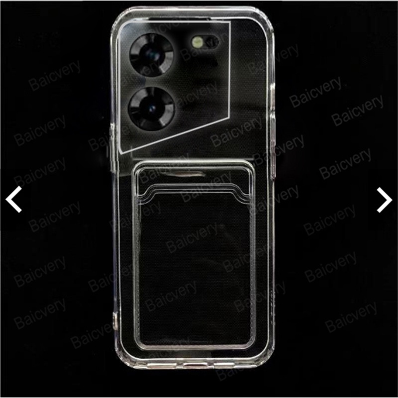 Tecno POVA 5 LH7n / POVA 5 Pro เคสซิลิโคน TPU นิ่ม ป้องกันเต็มรูปแบบ เคสใส พร้อมช่องใส่บัตร