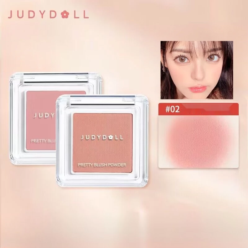Judydoll Blush Single Color Blush Highlight Contour Purple Blush Peach Matte Natural Apricot Shrink ขยาย