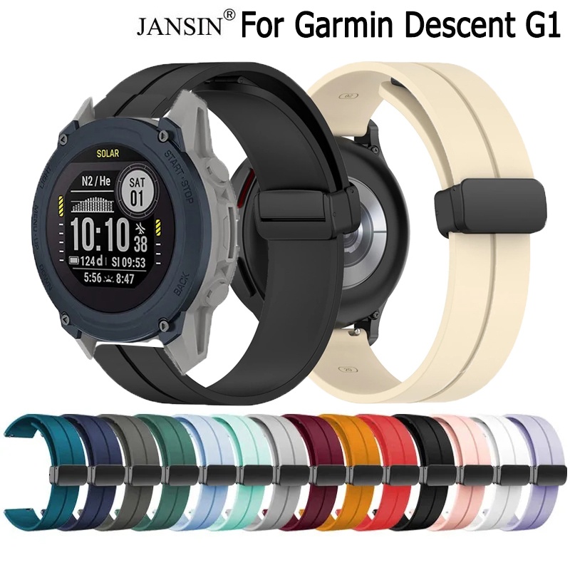 jansin สาย Garmin Descent G1 สายนาฬิกาข้อมือ ซิลิโคนนิ่ม กันน้ํา สําหรับ Garmin Descent G1