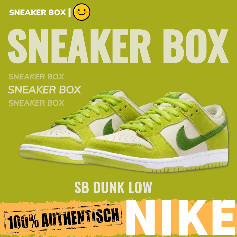 (ส่งฟรี) Nike SB Dunk Low Green Apple รองเท้าผ้าใบของแท้ 100% รองเท้าวิ่ง รองเท้า nike