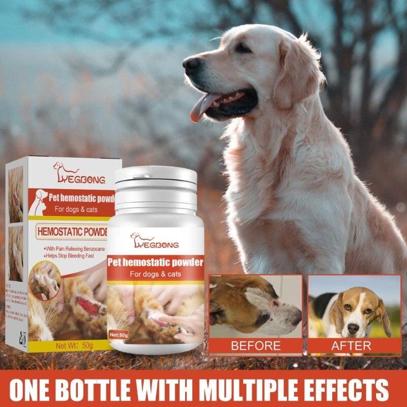 หยุดเลือดออกผงสัตว์เลี้ยง HemostaticPowder Wound Healing Powder ClottePowder สําหรับสุนัขเล็บเลือด Stopper BloodClotte