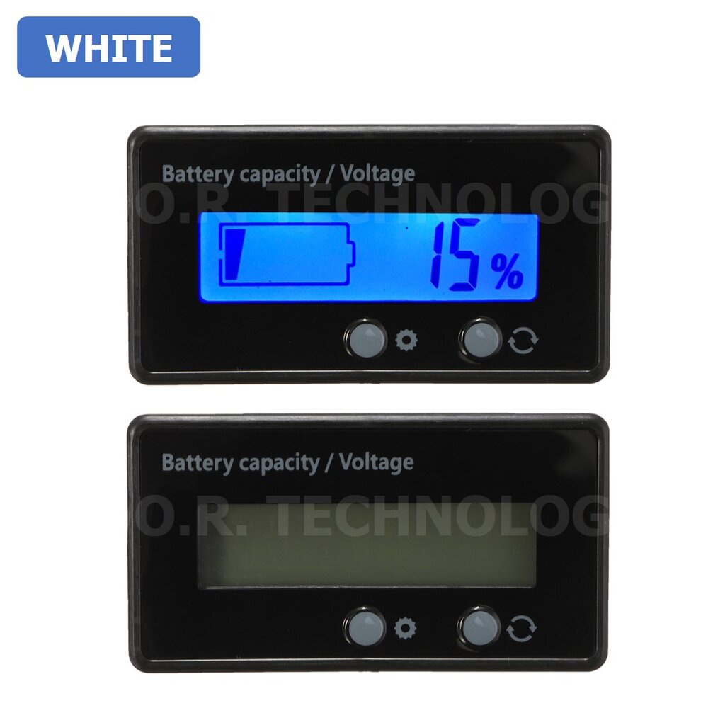 IB046 หน้าจอวัดแบตเตอรี่ สีขาว WHITE 12V-84V Lead-Acid รูปที่ 3