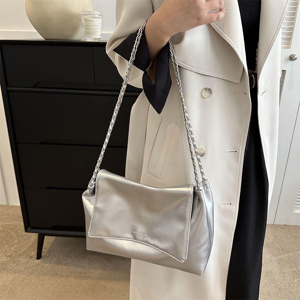 Emilee Tote Bag กระเป๋าสะพายความจุขนาดใหญ่สไตล์เกาหลีอินเทรนด์ PU All-match Shoppoing Bag ผู้หญิง