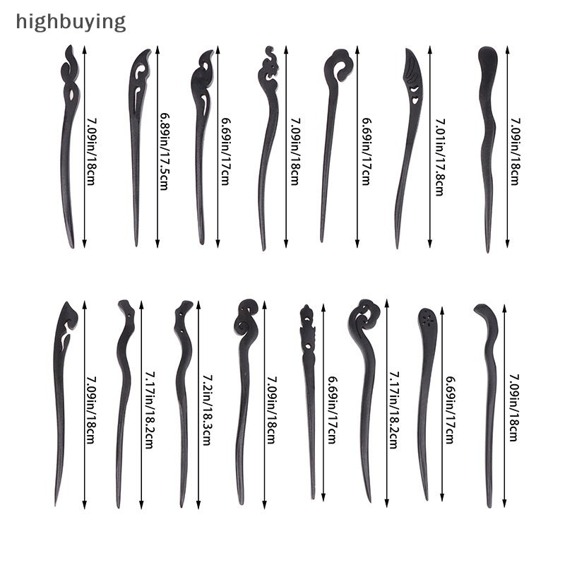 [highbuying] กิ๊บติดผม สีดํา แบบดั้งเดิม สไตล์จีน แกะสลักไม้ ส้อมผม วินเทจ ตะเกียบ ที่คาดผม สําหรับผู้หญิง เครื่องประดับใหม่ พร้อมส่ง