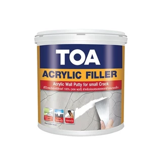 สีโป๊วปูน TOA Acrylic Filler ทีโอเอ อะคริลิค ฟิลเลอร์ เคมีโป๊ว ปูนโป๊วรอยแตกร้าว ปิดรอยร้าวปูน