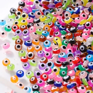 evil eye ตาปีศาจ 50 ชิ้นลูกปัดเรซิ่นสีสันสดใสอุปกรณ์เสริมแฟชั่นสําหรับอุปกรณ์เสริม diyดวงตาของปีศาจลูกปัดตา