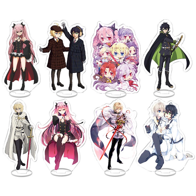 ฟิกเกอร์สแตนดี้อะคริลิค Seraph of the End Owari no Seraph Yuichiro Hyakuya Mikaela สําหรับตกแต่งโต๊ะ