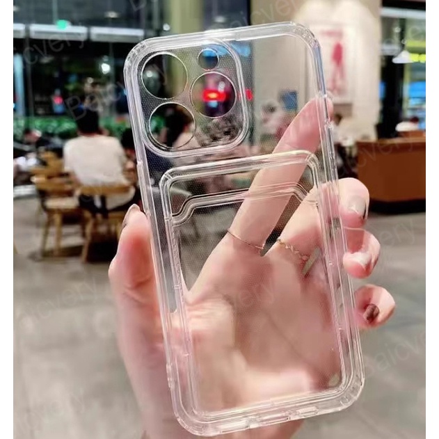 เคสซิลิโคนนิ่ม TPU แบบใส พร้อมช่องใส่บัตร คุณภาพสูง สําหรับ Infinix Smart 8 HD X6525 BG7 Tecno Spark Go 2024 BG6 POP 8 Spark 20C Spark 20 KJ5