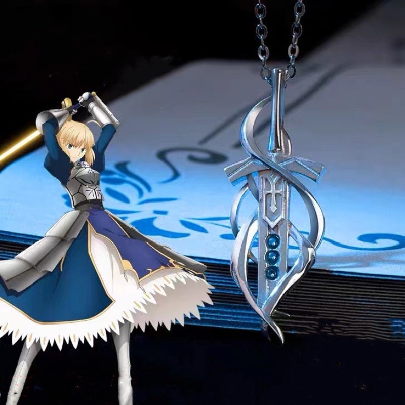 เครื่องประดับ สร้อยคอเงิน เกรด S925 จี้รูปการ์ตูนอนิเมะ Fate Stay Night Saber Alter สําหรับงานปาร์ตี้