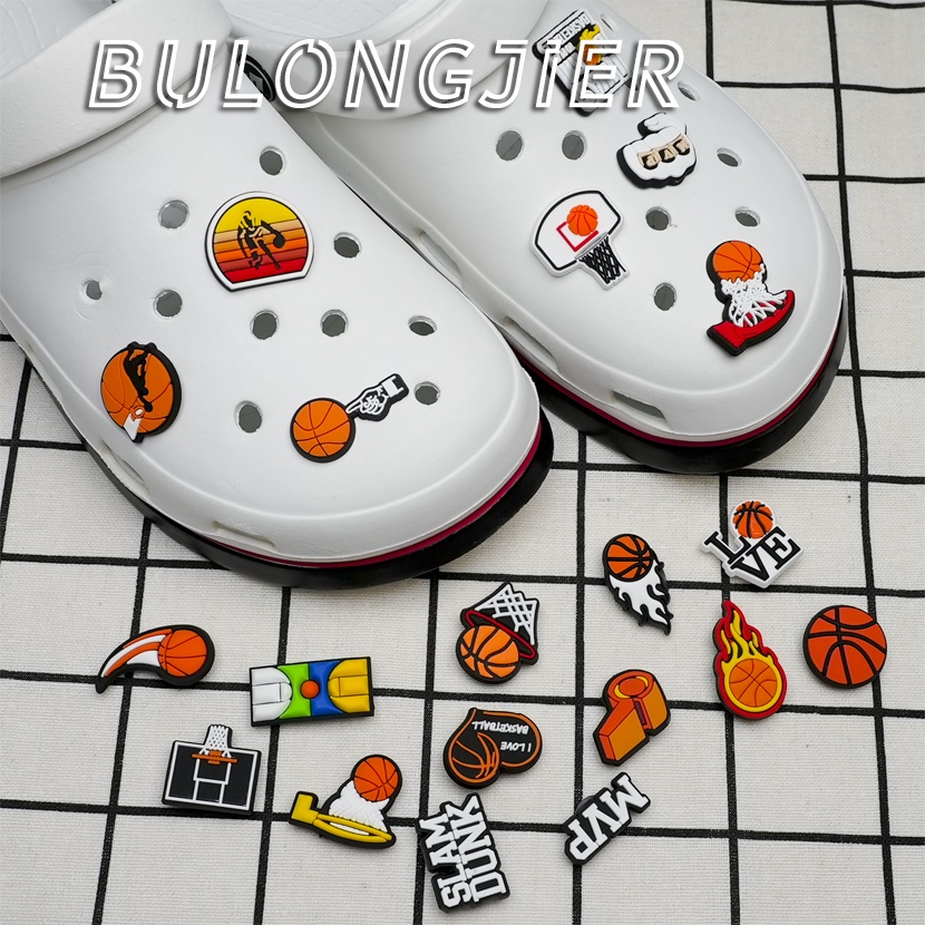 Croc NBA Professional Star Jibz Basketball DIY Clog Charms Pins สําหรับ Croc รองเท้าเสน่ห์