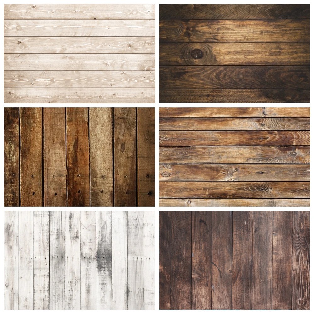 Woode Wall การถ ่ ายภาพฉากหลังพื ้ นหลังไม ้ สีน ้ ําตาล Baby Shower วันเกิดแบนเนอร ์ เด ็ กสัตว ์ เลี ้ ยง Portrait Photo Shoot