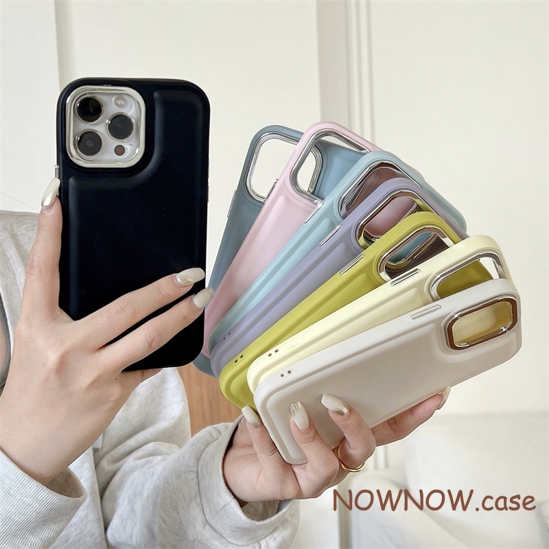 เคสโทรศัพท์มือถือแบบนิ่ม ชุบไฟฟ้า ลายหัวใจ สีขาว นม สีเหลือง หัวใจ หมอกควัน สีฟ้า เรียบง่าย สําหรับ iPhone 15 14 13 12 11 Pro MAX X XR XS MAX 7 8 Plus