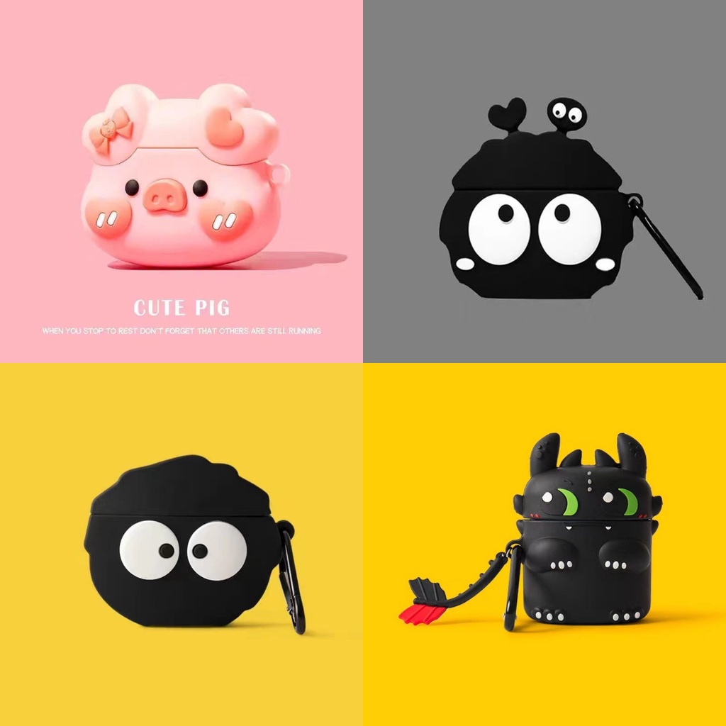สําหรับ Huawei FreeBuds 7i เคส Case เคสหูฟัง briquettes น่ารัก มังกรดํา ลูกหมู