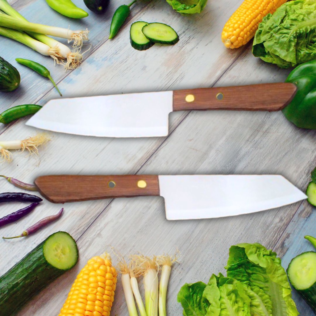 มีดหั่นปลายเฉียง ด้ามไม้  ใบมีด 6.5 นิ้ว หั่นผักหั่นเนื้อ #B-0056 - รูปที่ 5