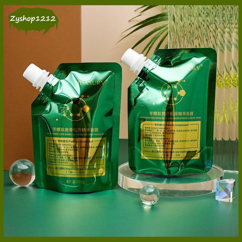 Huasurv มาส์กลอกหน้าคอลลาเจนเอสเซนส์ บํารุงผิวหน้ ช่วยลดสิว ลดเลือนริ้วรอย ให้ความชุ่มชื้น ครีมมาส์กหน้าไวท์เทนนิ่ง（1491