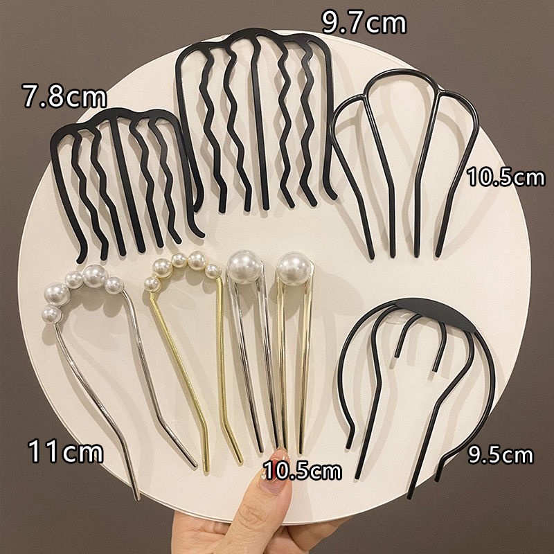 กิ๊บติดผม รูปตัวยู ประดับไข่มุก หรูหรา เครื่องประดับ แฟชั่นเกาหลี - รูปที่ 2