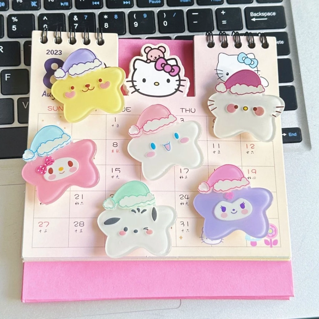 Sanrio คลิปอะคริลิค ลายการ์ตูนน่ารัก สําหรับหนีบกระดาษโฟโต้การ์ด