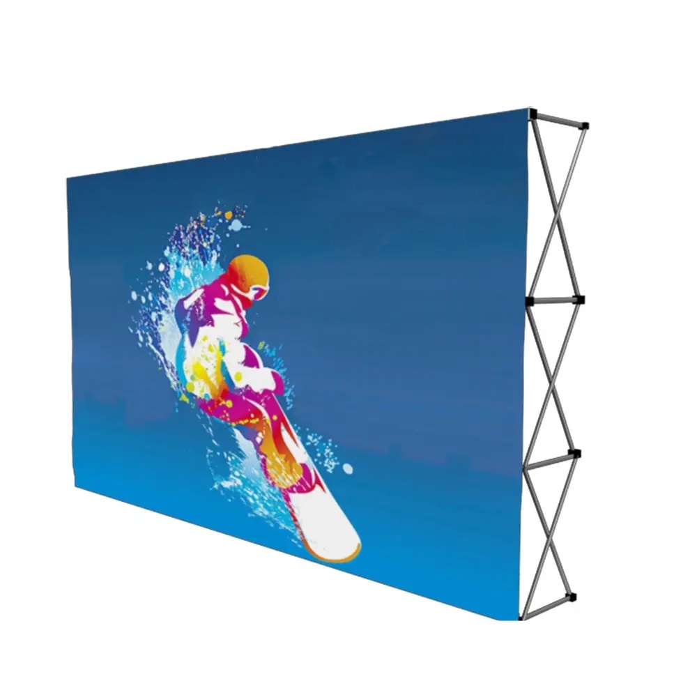 Popup Pull Frame Backdrop ขาตั้งฉากแบล็คดรอป 3x3 3x4 ฟูเฟรม(ตรง) ผ้า Pop Up แบบพกพาฉากหลัง บูธสำเร็จรูป อุปกรณ์ออกบูธ