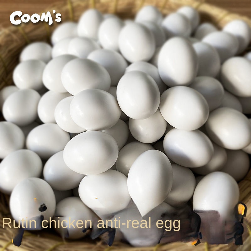พร้อมส่ง ไข่ปลอมพลาสติก สีขาวล้วน ให้อาหารอัตโนมัติ ให้อาหาร รังไก่ ช่อง
