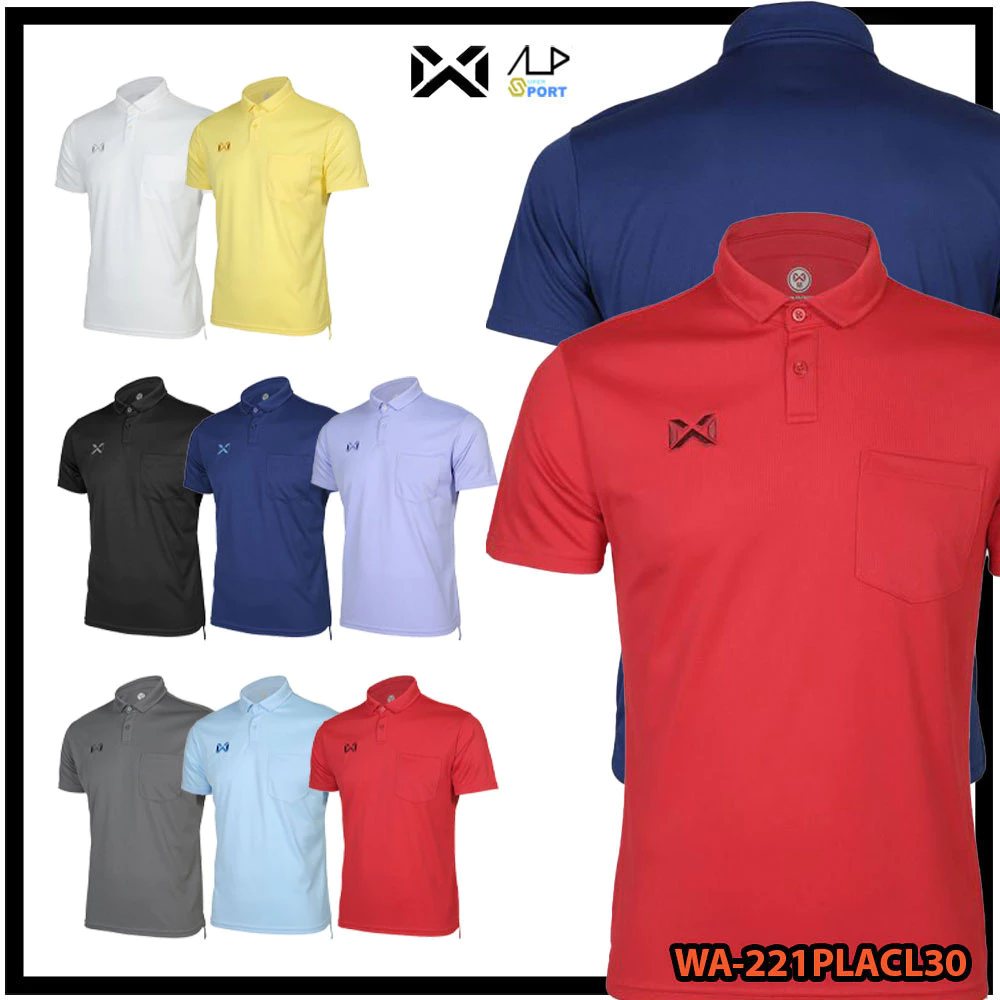 💥ลดโหดเหมือนโกรธใคร!💥 เสื้อโปโล warrix วอริกซ์รุ่น PIQUE PLUS WA-221PLACL30 มีกระเป๋าหน้าอกแท้ 100