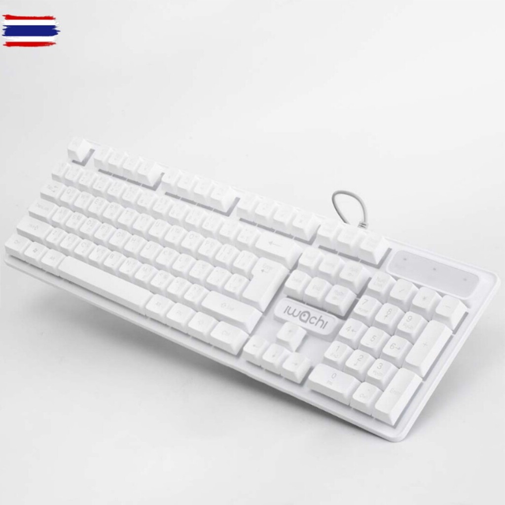 IWACHI K5pro คีย์อร์ดไฟ RGB แสงไฟสี/แสงไฟขาว คีย์อร์ดเกมมิ่งมีสาย แป้นพิมพ์ภาษาไทย เสียงเา