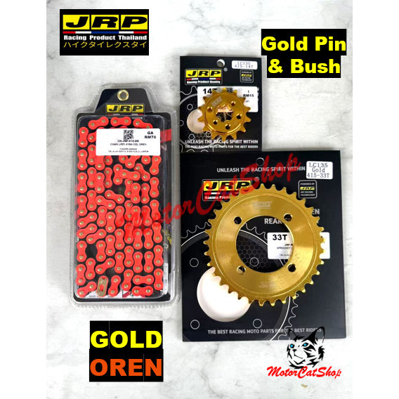 Rantai JRP (VERSION 2) (Oren 132L) เฟือง JRP (GOLD 415H) ชุด Yamaha LC135 / RXZ / Y110 JRP