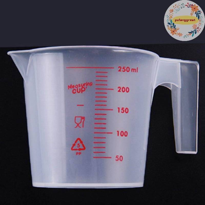 Pufanggreat 250ml พลาสติกถ้วยตวงใสจับของเหลวเทพวยเครื่องมือครัวบ้าน TH