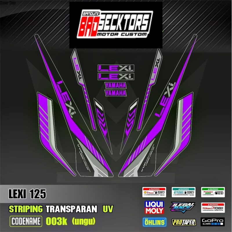 Ungu Decal สติกเกอร์ Striping Variations โปร่งใส Uv Lexi 125 2018-2023 Yamaha Lexi 125 เก่า Lexi 125