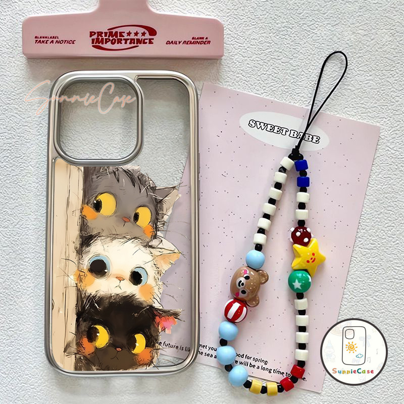 น่ารัก เคสไอโฟน16 คิตตี้ สำหรับ IPhone 15 11 16 13 14 12 Pro Max 8Plus 7Plus X XR XS Max 7 8 15 Plus SE โปร่งใส เคส