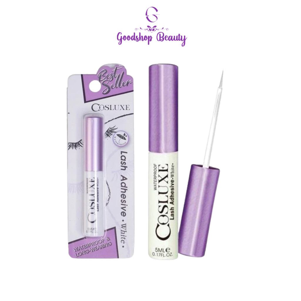 Cosluxe Lash Adhesive Waterproof & Long-Wearing Formula White 5ml. กาวติดขนตาปลอมชนิดพู่กัน